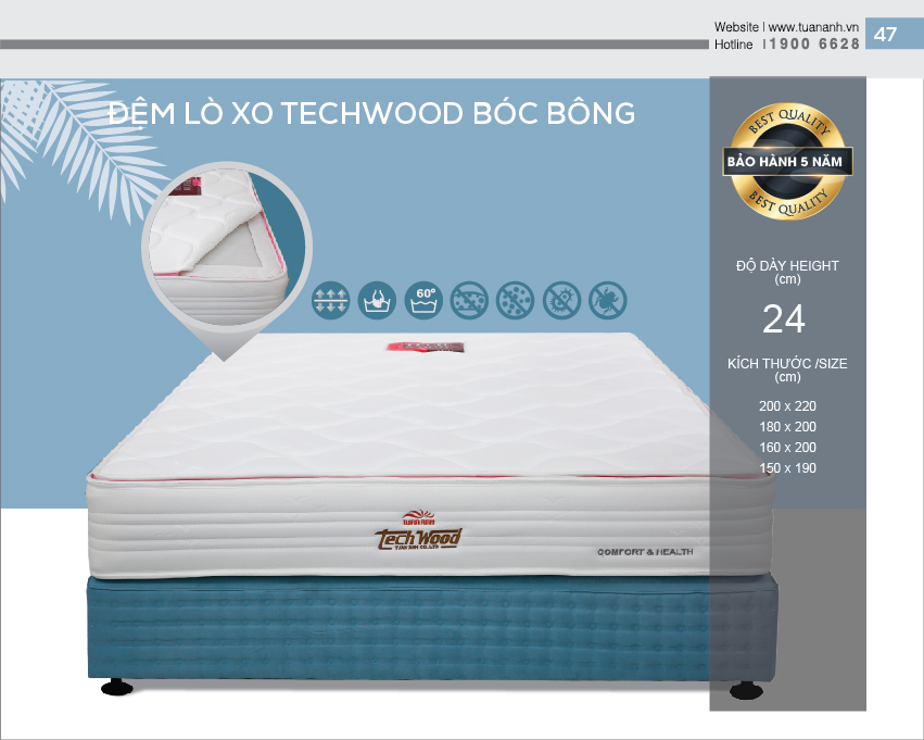 Đệm lò xo Techwood công nghệ mới