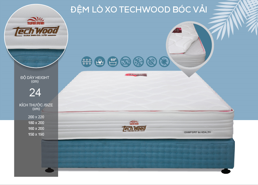 Đệm lò xo Techwood bóc vải
