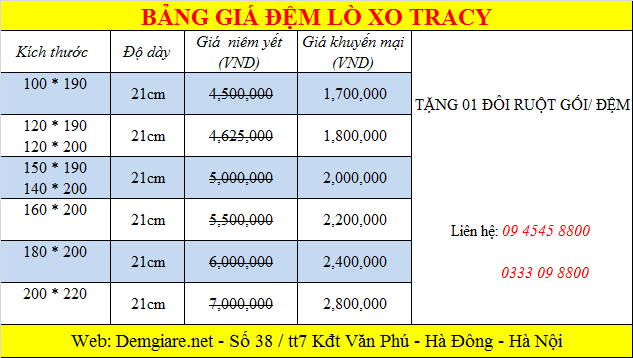 Đệm lò xo Tracy